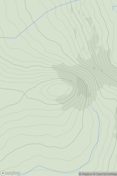 Thumbnail image for Pen y Gaer [Snowdonia] showing contour plot for surrounding peak